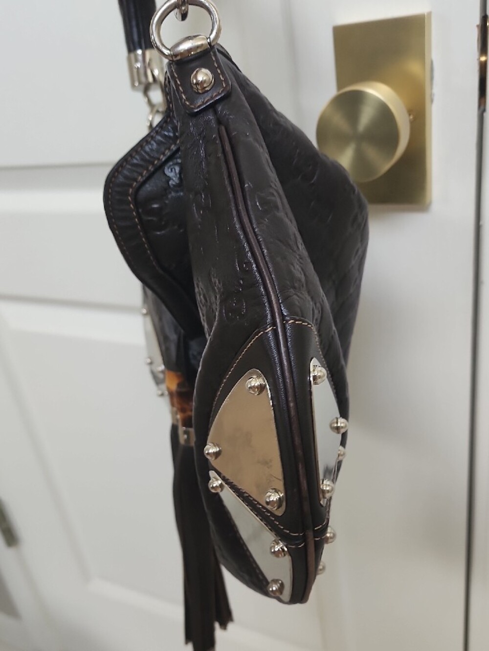 Gucci Babouska Indy Hobo Bag Dark Brown Guccissima Leather AUTHENTIC - Picture 7 of 16